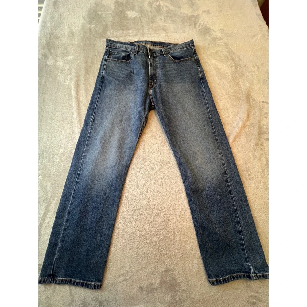 Levi's 505 Regular Fit Jeans Mens 36x30 Blue Straight Leg